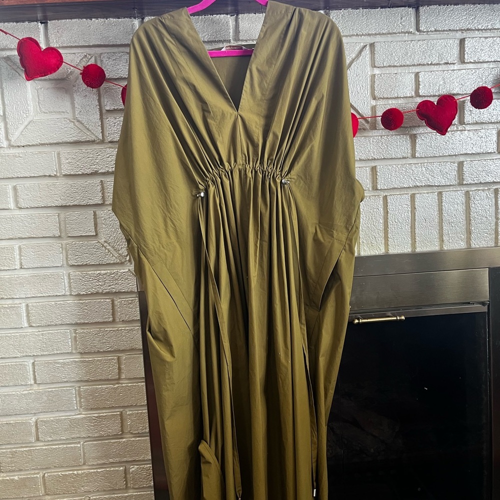 Elegant Olive Green Maxi Dress